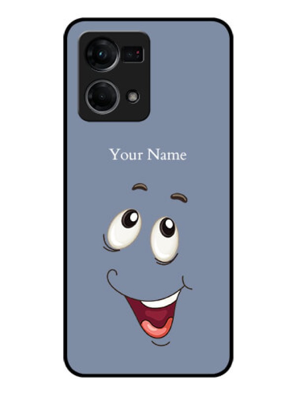 Custom Oppo F21 Pro Photo Printing on Glass Case - Laughing Cartoon Face Design