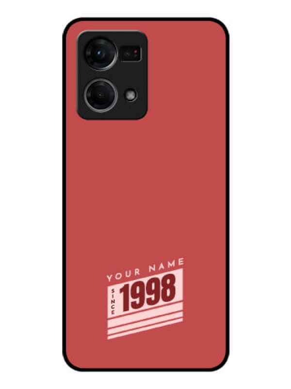 Custom Oppo F21 Pro Custom Glass Phone Case - Red custom year of birth Design