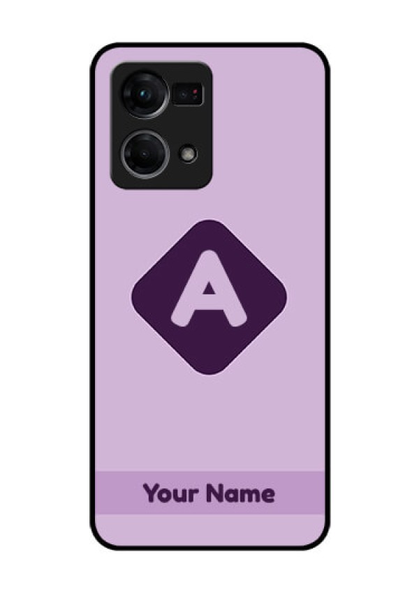 Oppo F21 Pro Custom Glass Mobile Case - Custom Letter in curved badge Design