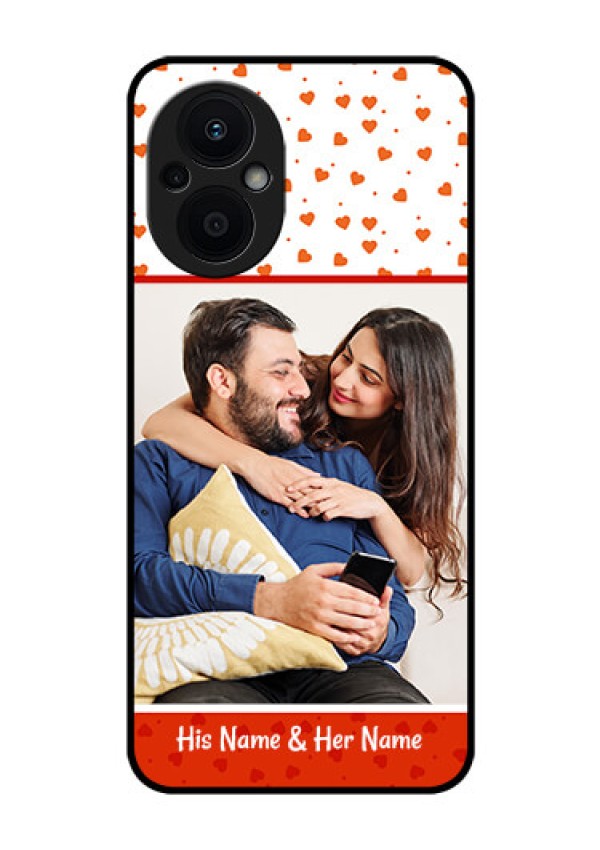 Oppo F21s Pro 5G Custom Glass Phone Case - Orange Love Symbol Design