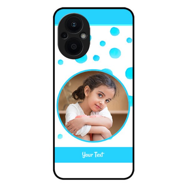 Oppo F21s Pro 5G Photo Printing on Glass Case - Blue Bubbles Pattern Design
