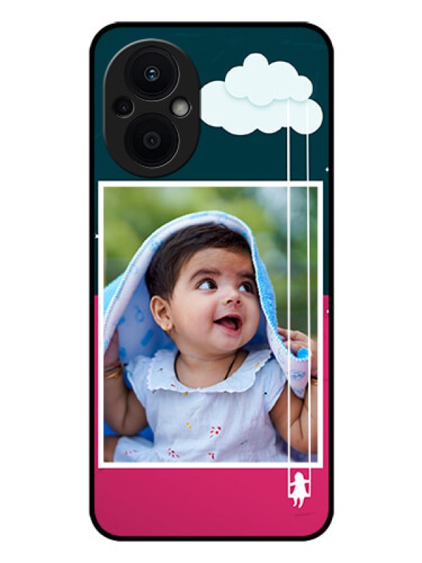 Custom Oppo F21s Pro 5G Custom Glass Phone Case - Cute Girl with Cloud Design