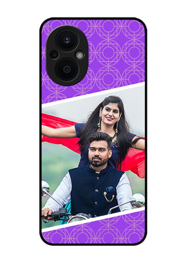 Oppo F21s Pro 5G Custom Glass Phone Case - Violet Pattern Design
