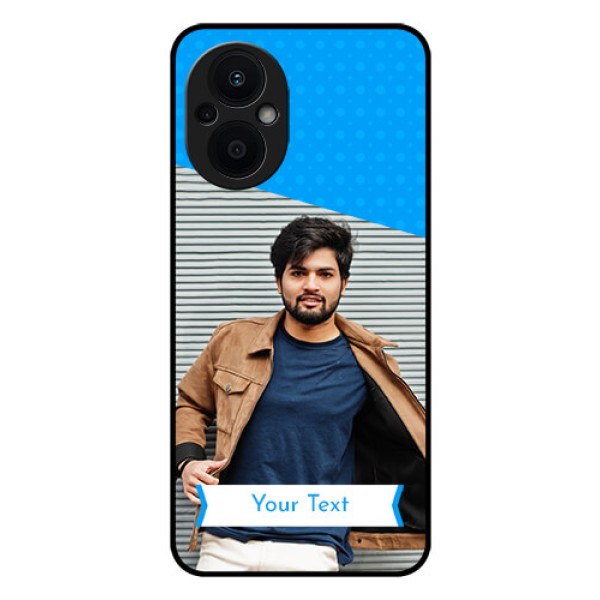 Oppo F21s Pro 5G Photo Printing on Glass Case - Simple Blue Color Design