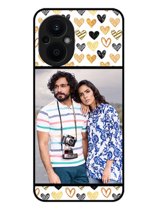 Custom Oppo F21s Pro 5G Photo Printing on Glass Case - Love Symbol Design