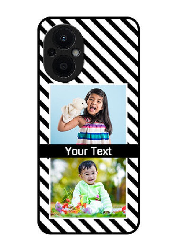 Oppo F21s Pro 5G Photo Printing on Glass Case - Black And White Stripes Design