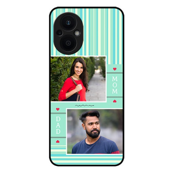 Oppo F21s Pro 5G Custom Glass Phone Case - Mom & Dad Pic Design