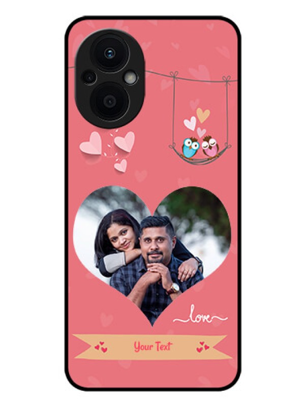 Custom Oppo F21s Pro 5G Personalized Glass Phone Case - Peach Color Love Design