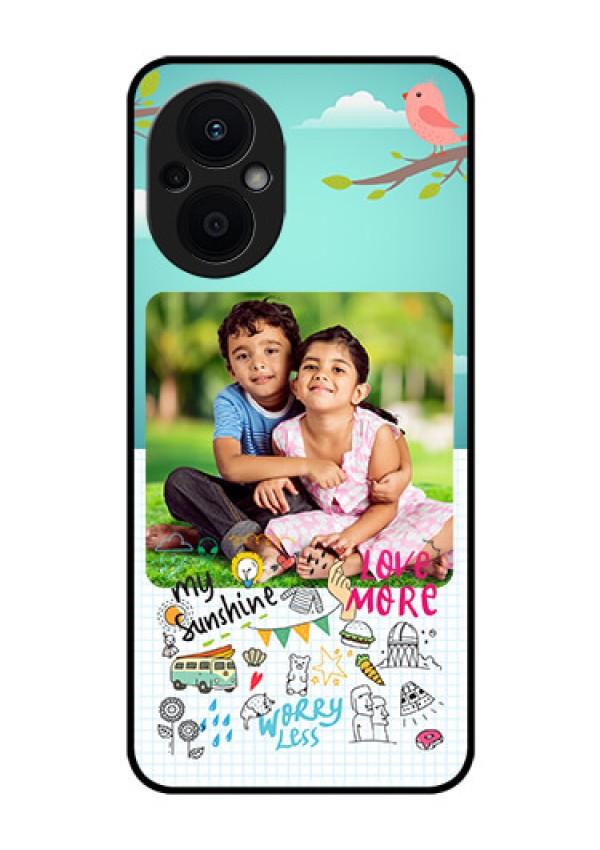 Oppo F21s Pro 5G Photo Printing on Glass Case - Doodle love Design