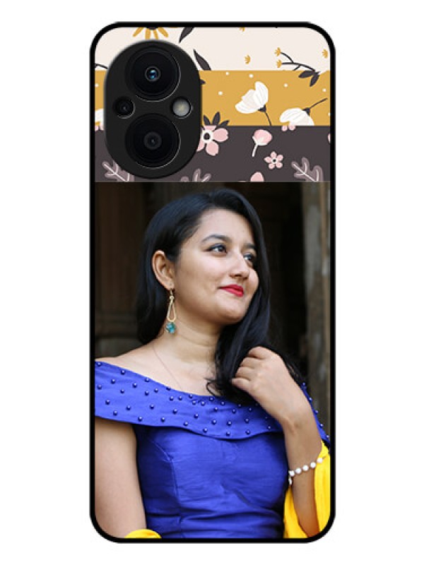 Custom Oppo F21s Pro 5G Custom Glass Phone Case - Stylish Floral Design