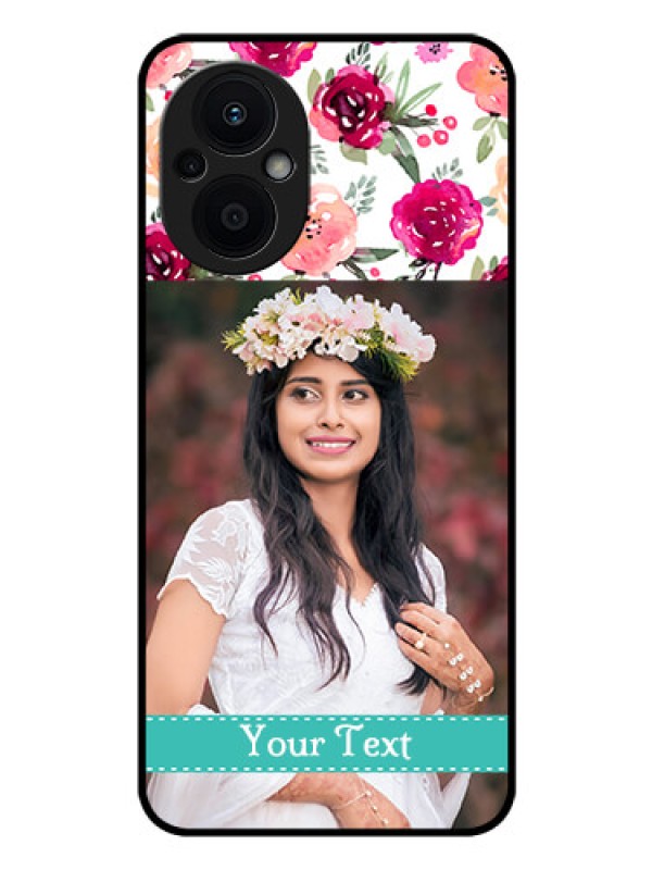 Custom Oppo F21s Pro 5G Custom Glass Phone Case - Watercolor Floral Design