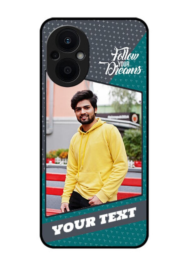 Oppo F21s Pro 5G Personalized Glass Phone Case - Background Pattern Design with Quote