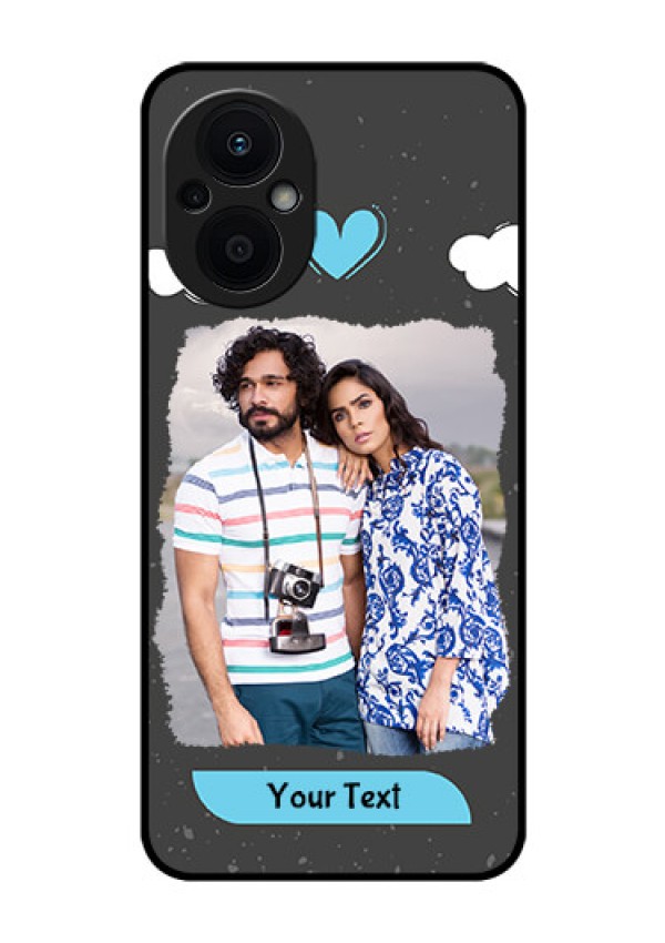 Oppo F21s Pro 5G Custom Glass Phone Case - Splashes with love doodles Design