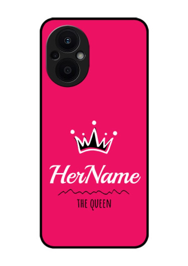 Oppo F21s Pro 5G Glass Phone Case Queen with Name