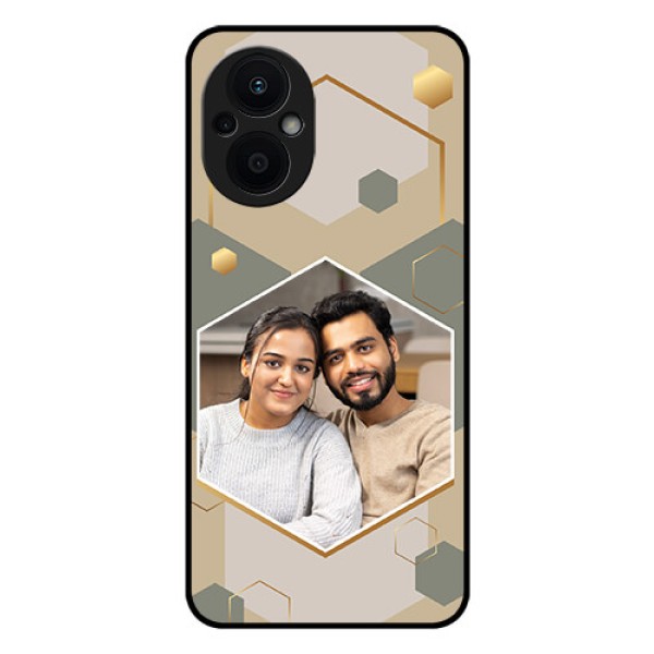 Oppo F21s Pro 5G Photo Printing on Glass Case - Stylish Hexagon Pattern Design Oppo F21s Pro 5G Photo Printing on Glass Case - Stylish Hexagon Pattern Design