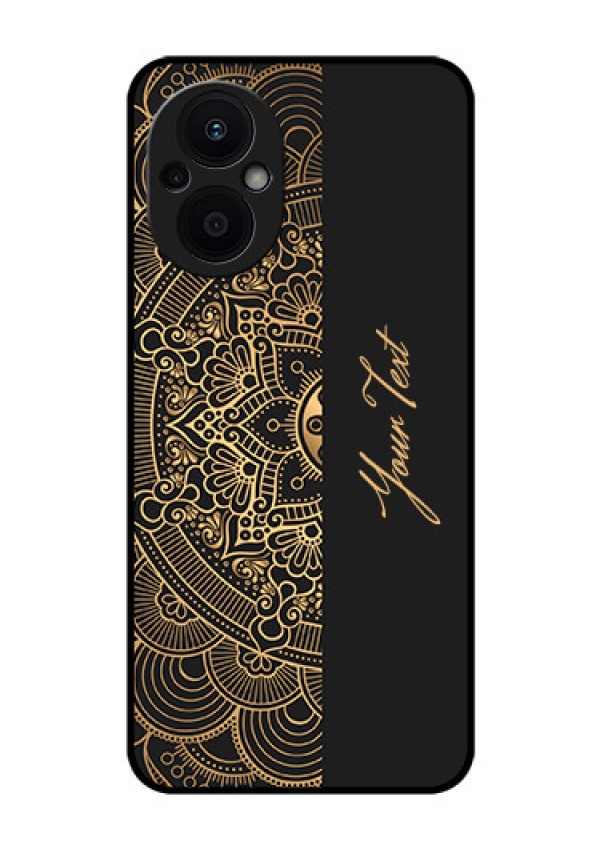 Oppo F21s Pro 5G Photo Printing on Glass Case - Mandala art with custom text Design
