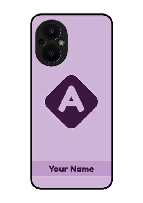 Oppo F21s Pro 5G Custom Glass Mobile Case - Custom Letter in curved badge Design