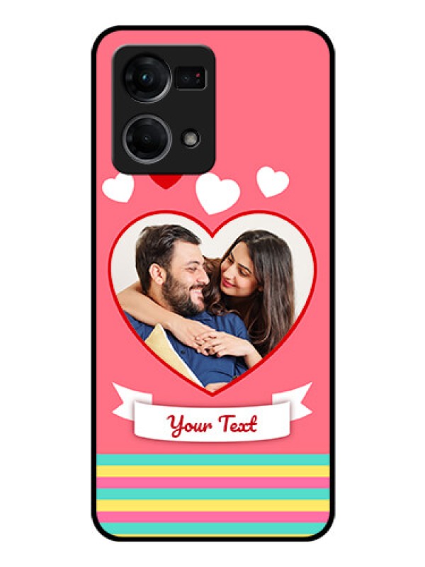 Custom Oppo F21s Pro Photo Printing on Glass Case - Love Doodle Design