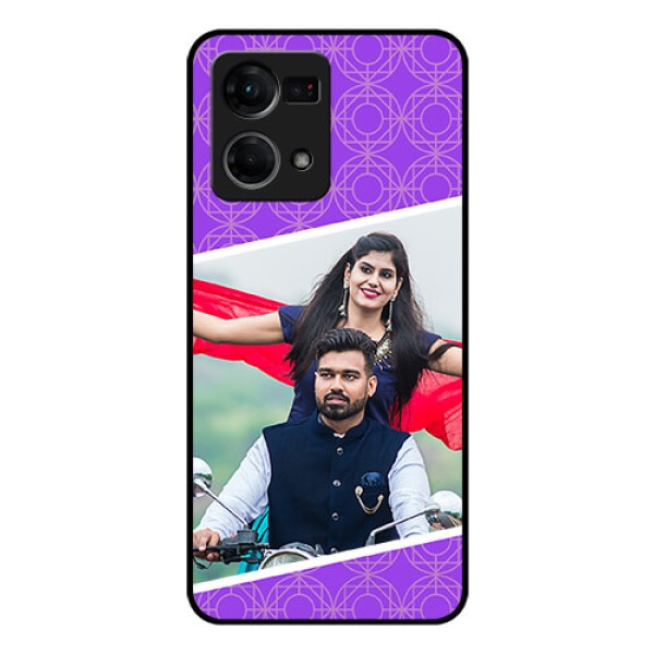 Oppo F21s Pro Custom Glass Phone Case - Violet Pattern Design