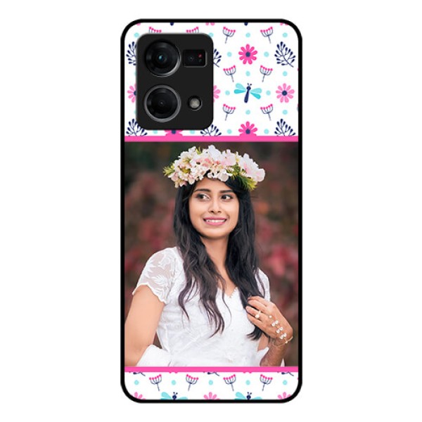 Oppo F21s Pro Photo Printing on Glass Case - Colorful Flower Design Oppo F21s Pro Photo Printing on Glass Case - Colorful Flower Design