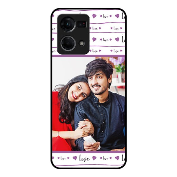 Oppo F21s Pro Custom Glass Mobile Case - Couples Heart Design