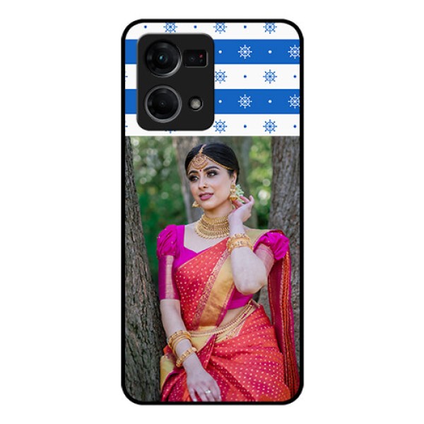 Oppo F21s Pro Photo Printing on Glass Case - Snow Pattern Design