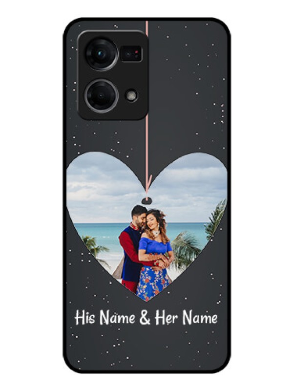 Custom Oppo F21s Pro Custom Glass Phone Case - Hanging Heart Design