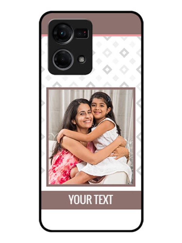 Custom Oppo F21s Pro Photo Printing on Glass Case - Simple Diamond Design