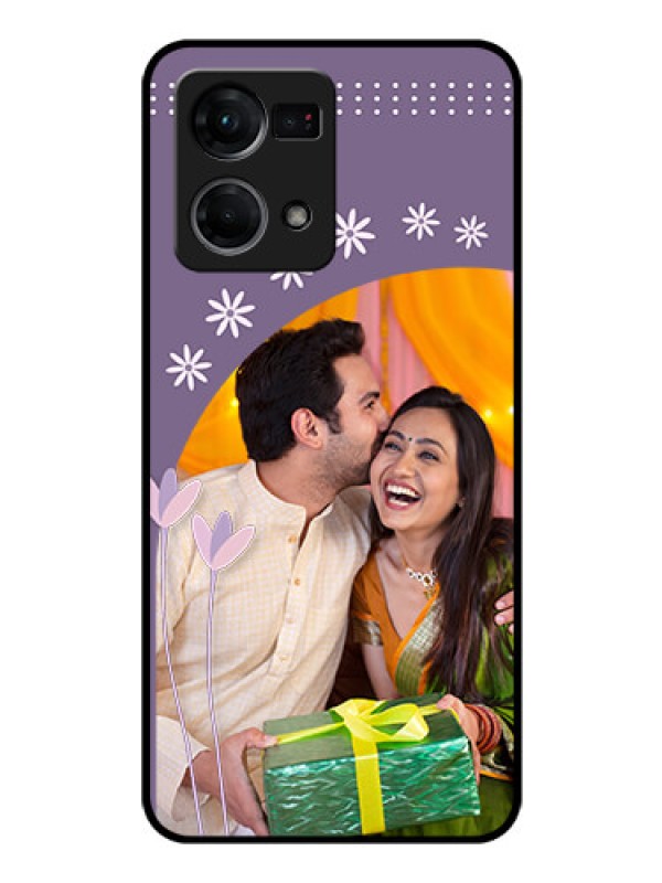 Custom Oppo F21s Pro Custom Glass Mobile Case - Lavender flowers design