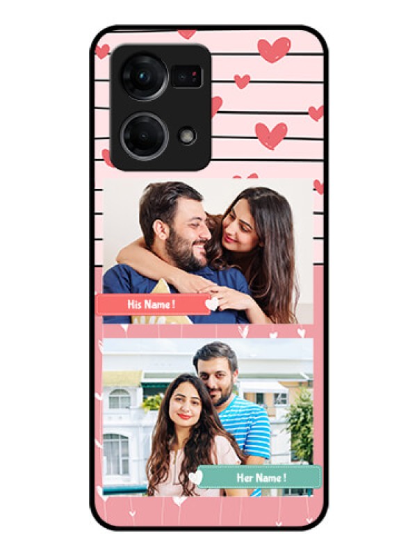Custom Oppo F21s Pro Custom Glass Mobile Case - Photo with Heart Design