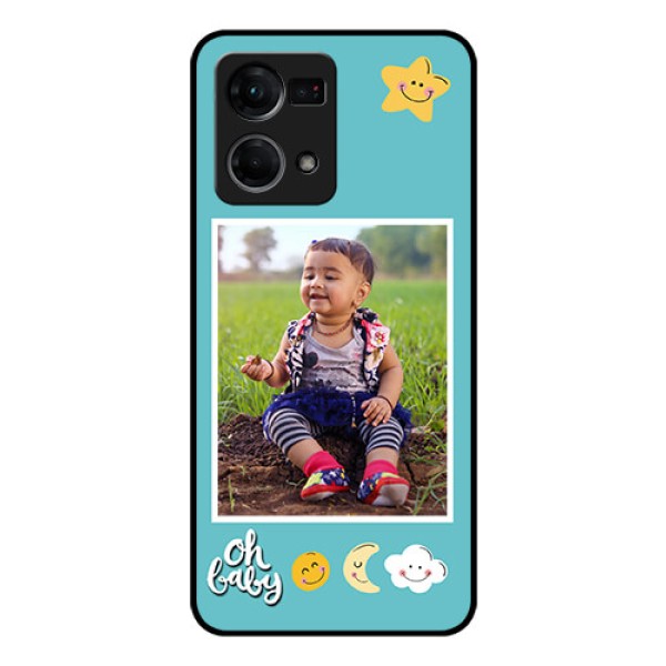 Oppo F21s Pro Personalized Glass Phone Case - Smiley Kids Stars Design
