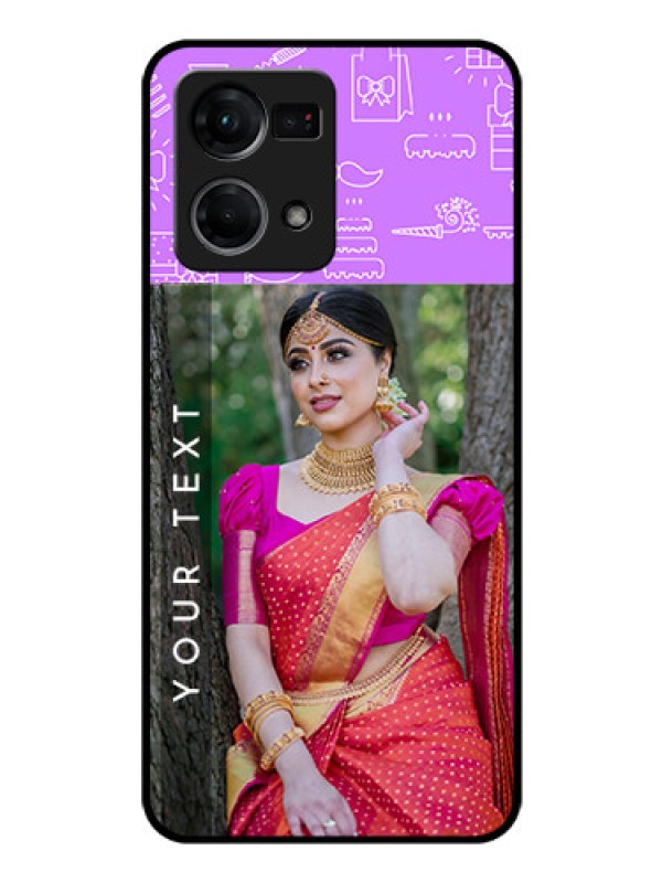 Custom Oppo F21s Pro Custom Glass Mobile Case - Birthday Icons Design