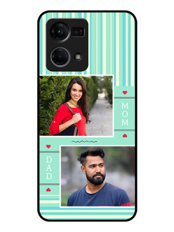 Custom Oppo F21s Pro Custom Glass Phone Case - Mom & Dad Pic Design