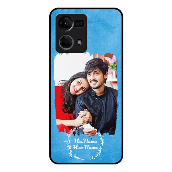 Oppo F21S Pro Custom Glass Phone Case - Blue Color Vintage Design Oppo F21S Pro Custom Glass Phone Case - Blue Color Vintage Design