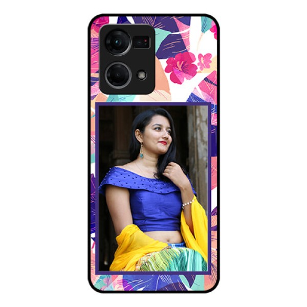 Oppo F21s Pro Custom Glass Mobile Case - Abstract Floral Design