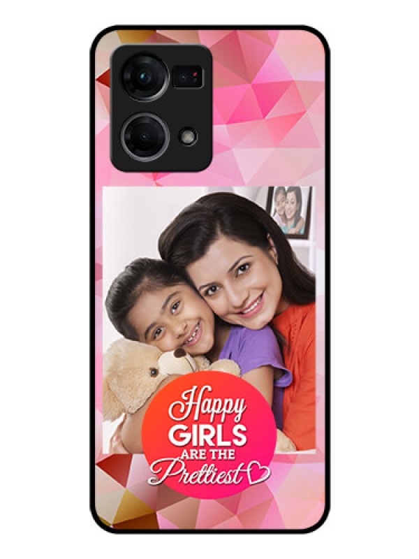 Custom Oppo F21s Pro Photo Printing on Glass Case - Abstract Triangle Design