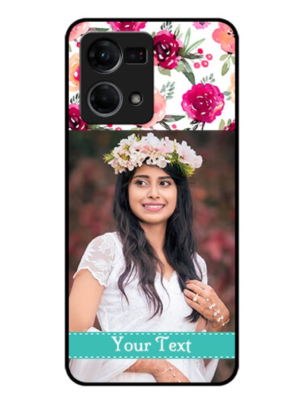 Custom Oppo F21s Pro Custom Glass Phone Case - Watercolor Floral Design