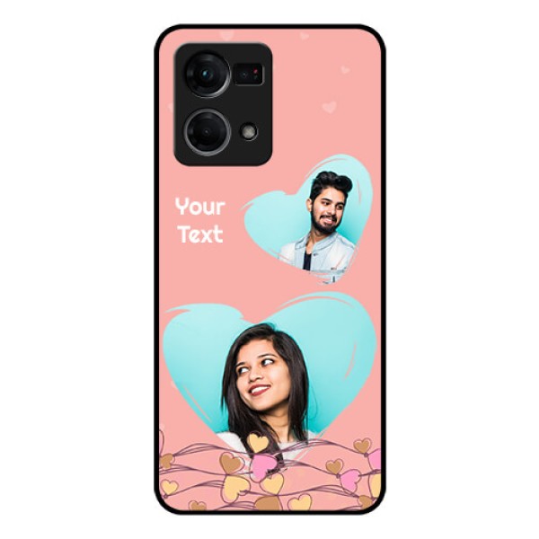 Oppo F21s Pro Custom Glass Mobile Case - Love Doodle Design