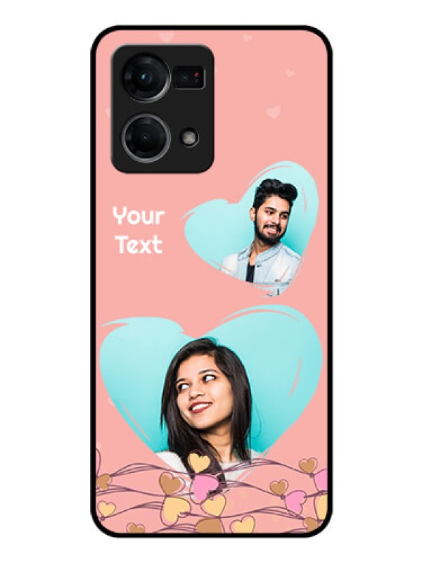 Custom Oppo F21s Pro Custom Glass Mobile Case - Love Doodle Design