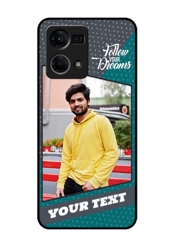 Oppo F21s Pro Personalized Glass Phone Case - Background Pattern Design with Quote