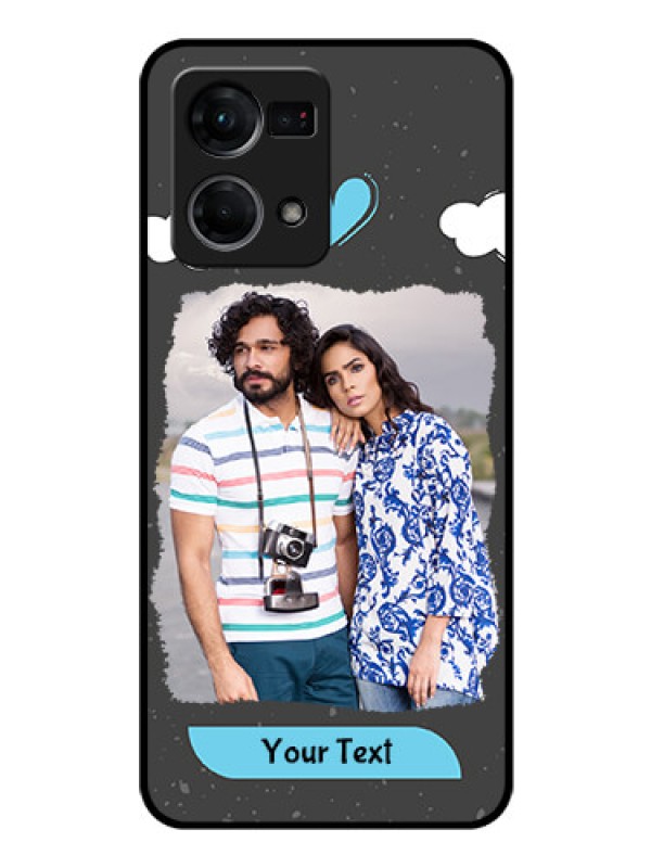 Custom Oppo F21s Pro Custom Glass Phone Case - Splashes with love doodles Design