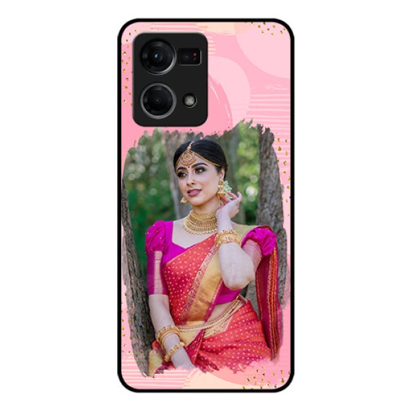 Oppo F21s Pro Personalized Glass Phone Case - Gold Glitter Splash Design
