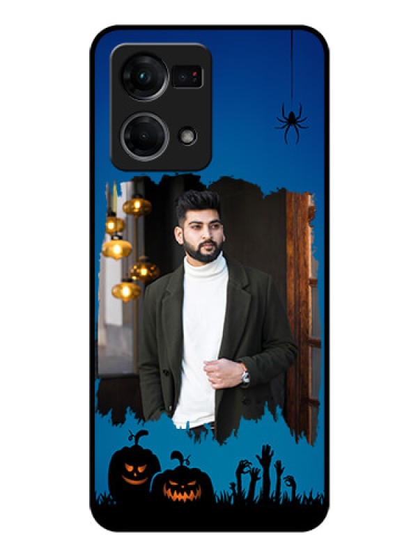 Custom Oppo F21s Pro Photo Printing on Glass Case - with pro Halloween design