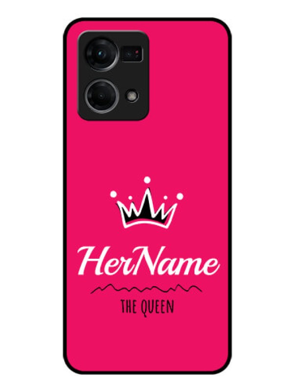 Custom Oppo F21s Pro Glass Phone Case Queen with Name