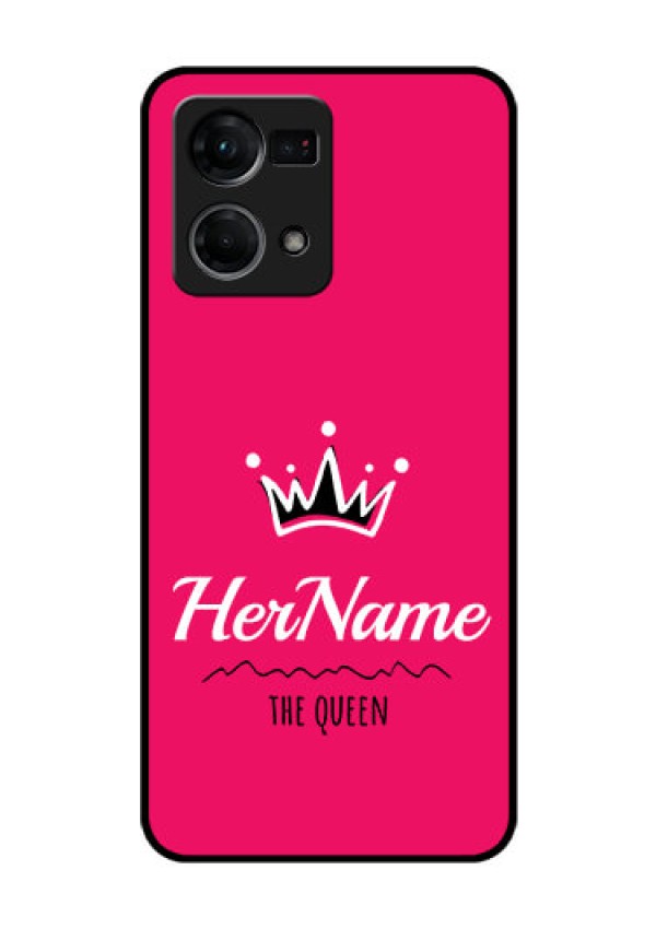 Oppo F21s Pro Glass Phone Case Queen with Name