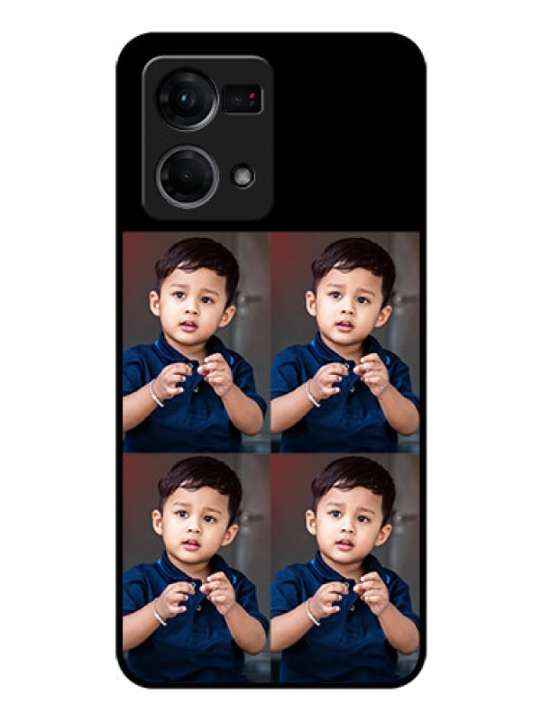 Custom Oppo F21s Pro 4 Image Holder on Glass Mobile Cover