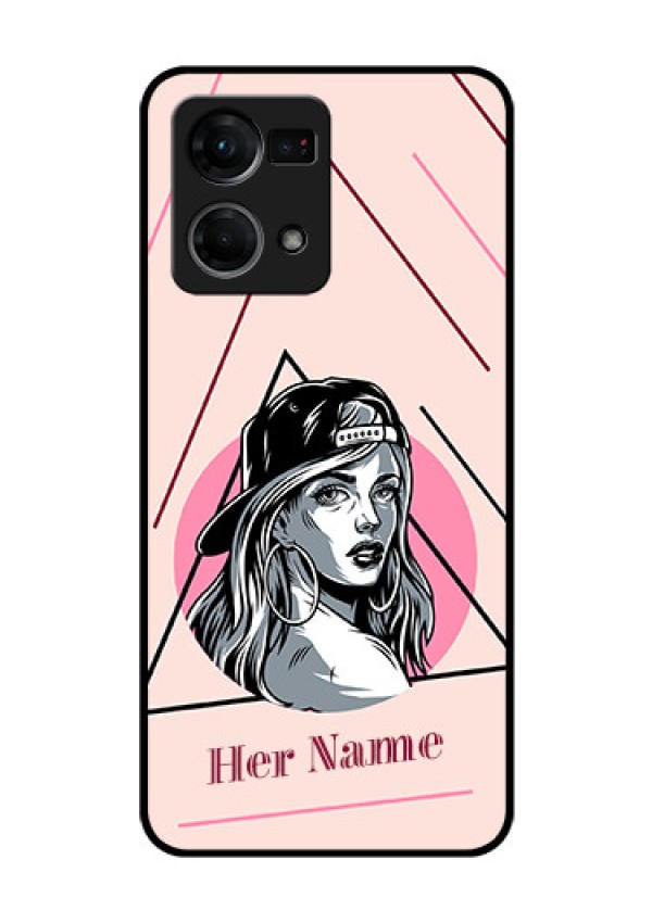 Oppo F21s Pro Personalized Glass Phone Case - Rockstar Girl Design
