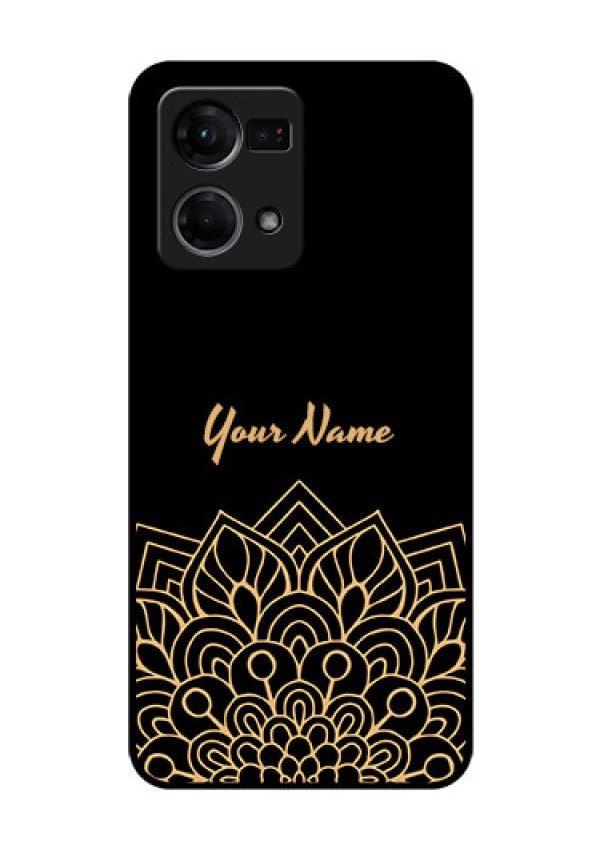 Oppo F21s Pro Custom Glass Phone Case - Golden mandala Design