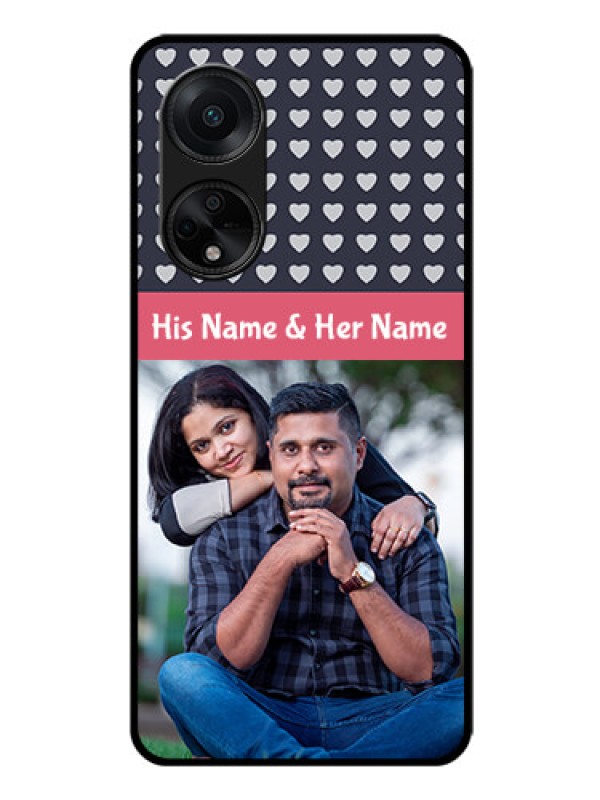 Custom Oppo F23 5G Custom Glass Mobile Case - Love Symbols Design