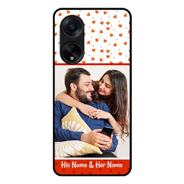 Oppo F23 5G Custom Glass Phone Case - Orange Love Symbol Design Oppo F23 5G Custom Glass Phone Case - Orange Love Symbol Design